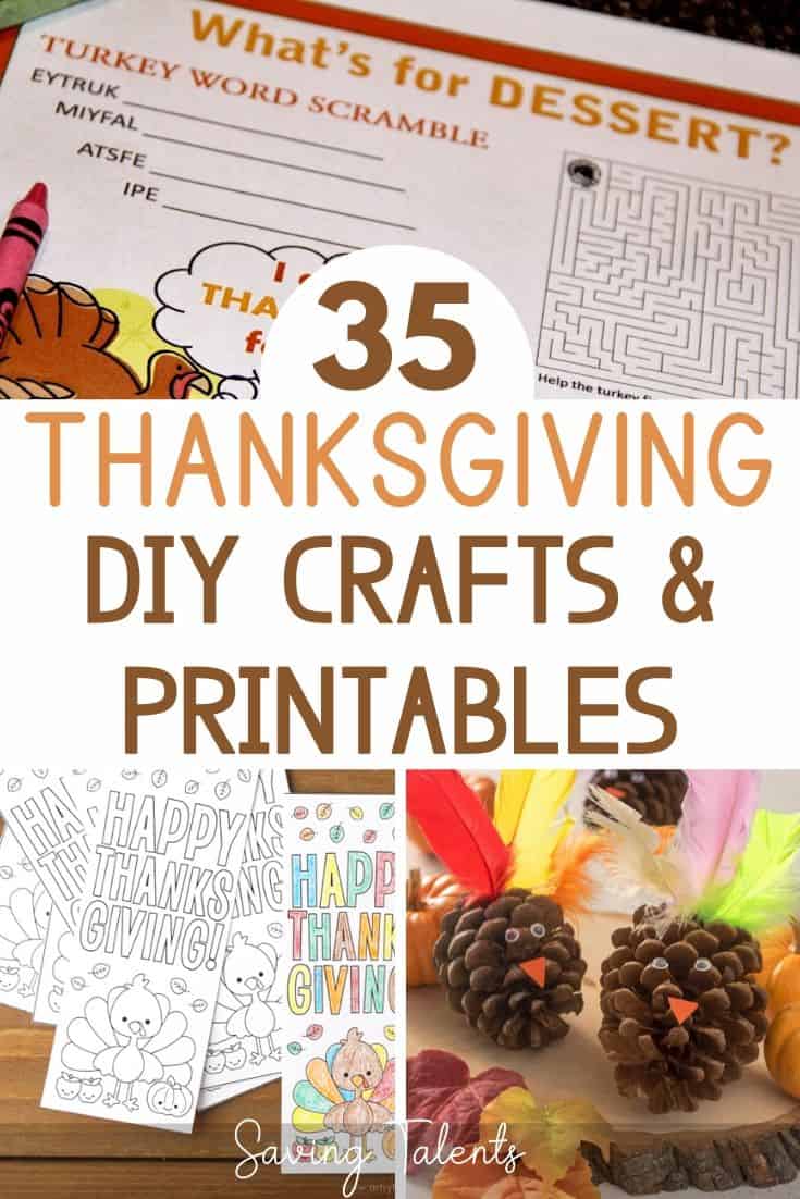 15 Printable Thanksgiving Crafts DIY for Kids - Saving Talents