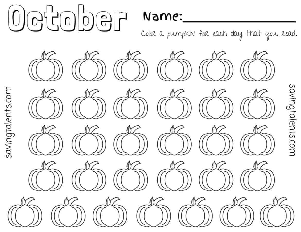 Free Printable Monthly Reading Charts for Kids - Saving Talents