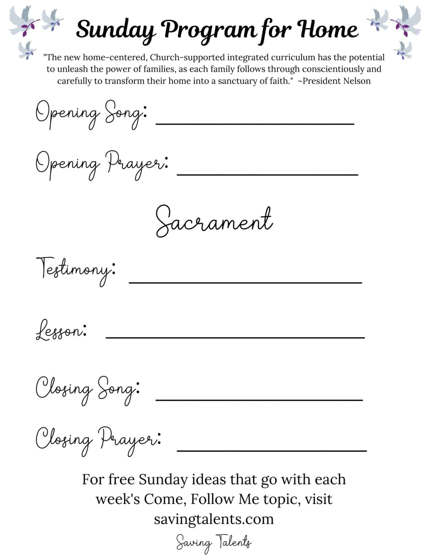 3 Tips For A Successful Sacrament Meeting At Home Free Printable Riset