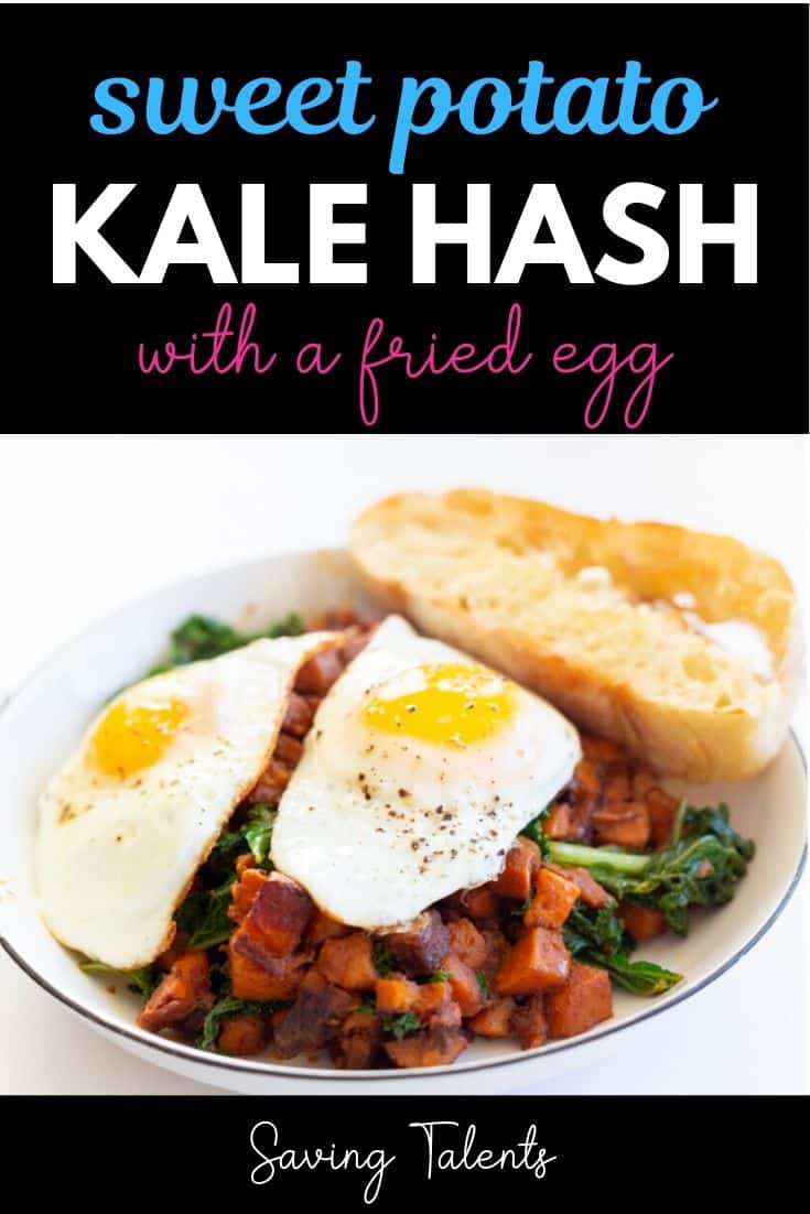 Healthy Sweet Potato Kale Hash Recipe with a SunnySideUp Egg Saving