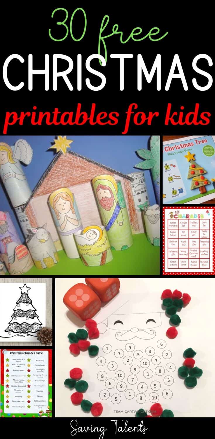 30 Free Christmas Printables for Kids - Saving Talents
