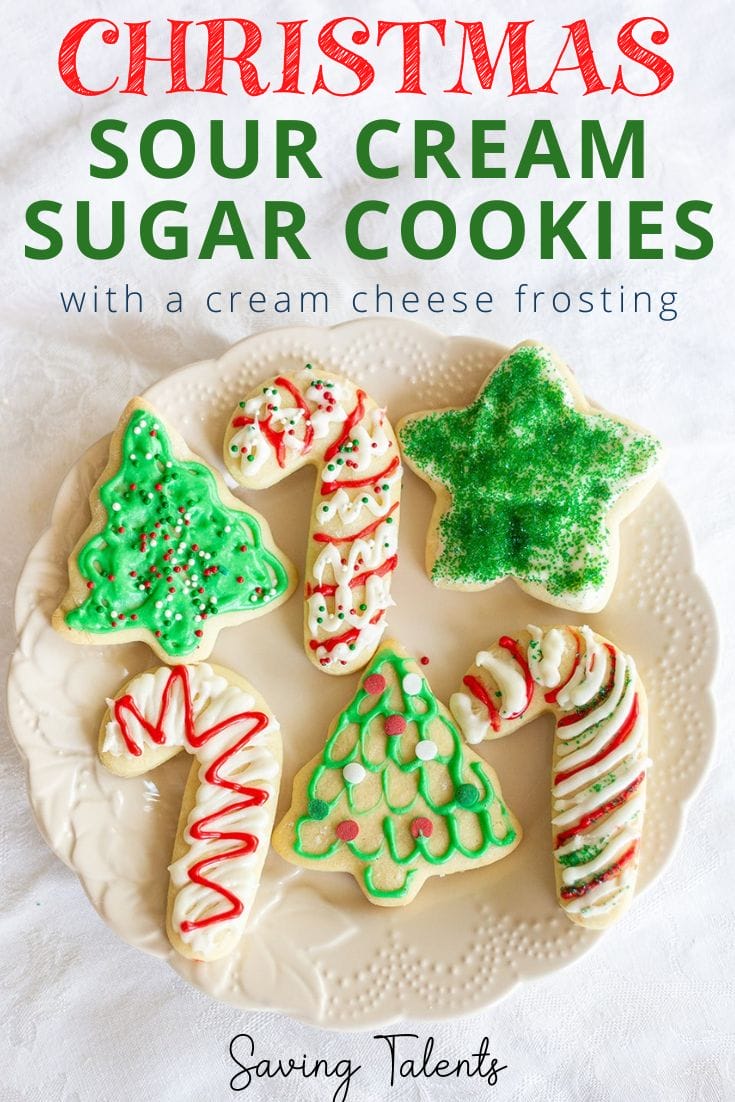 How to Make Sour Cream Christmas Sugar Cookies with Cream Cheese Frosting