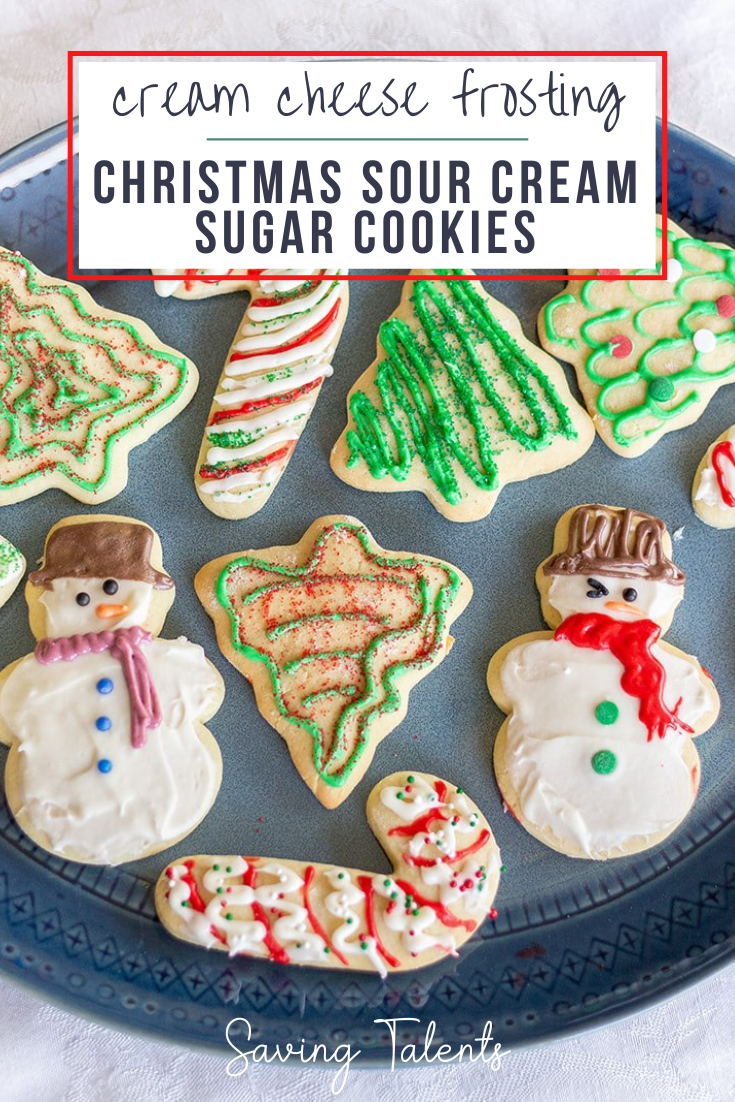 How to Make Sour Cream Christmas Sugar Cookies with Cream Cheese Frosting