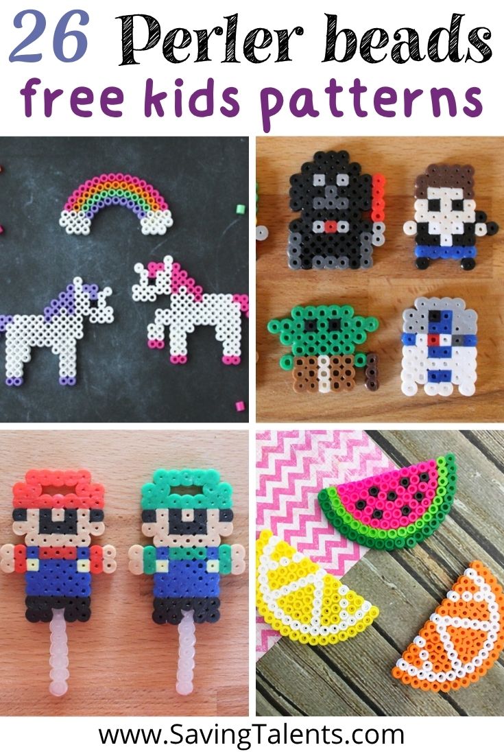 26 Perler Bead Patterns For Kids - Saving Talents