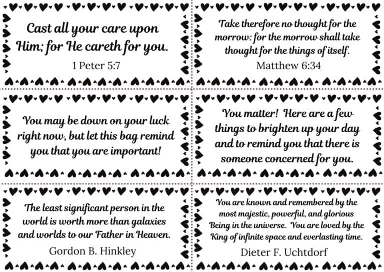How to Make Blessings Bags for the Homeless + Free Printable