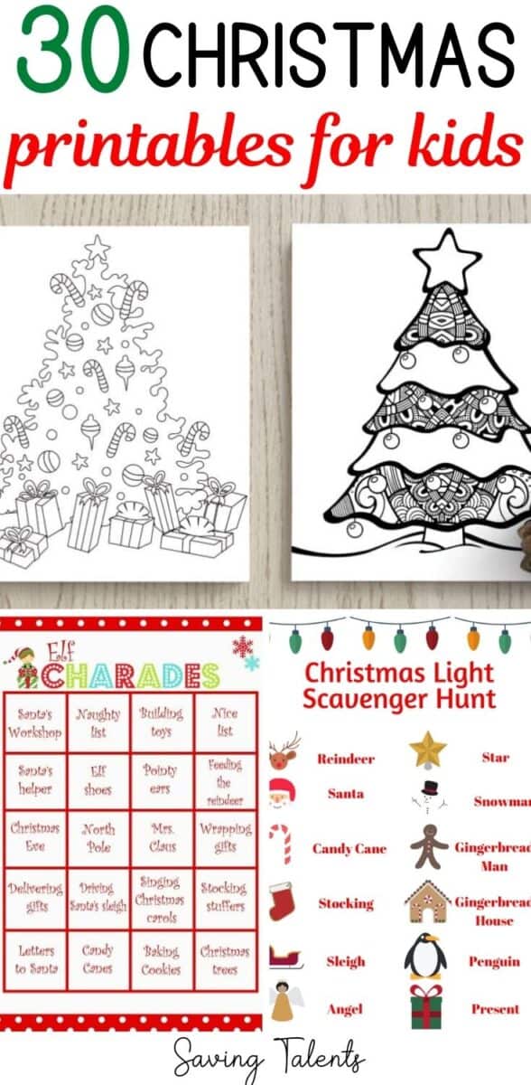 30 Free Christmas Printables for Kids - Saving Talents