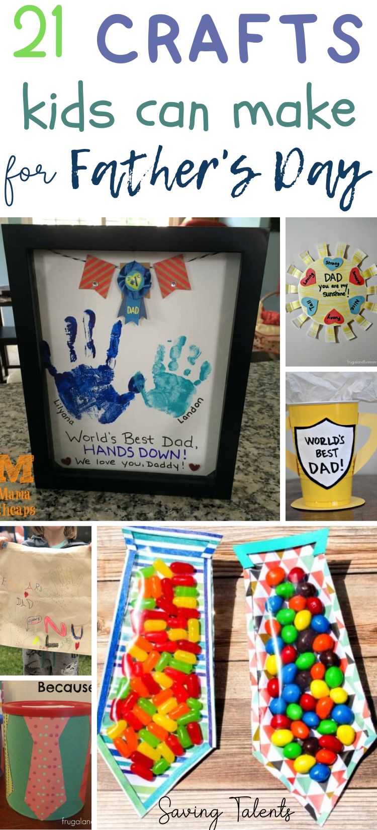 21 DIY Father's Day Crafts Kids Can Make as Gifts - Saving Talents