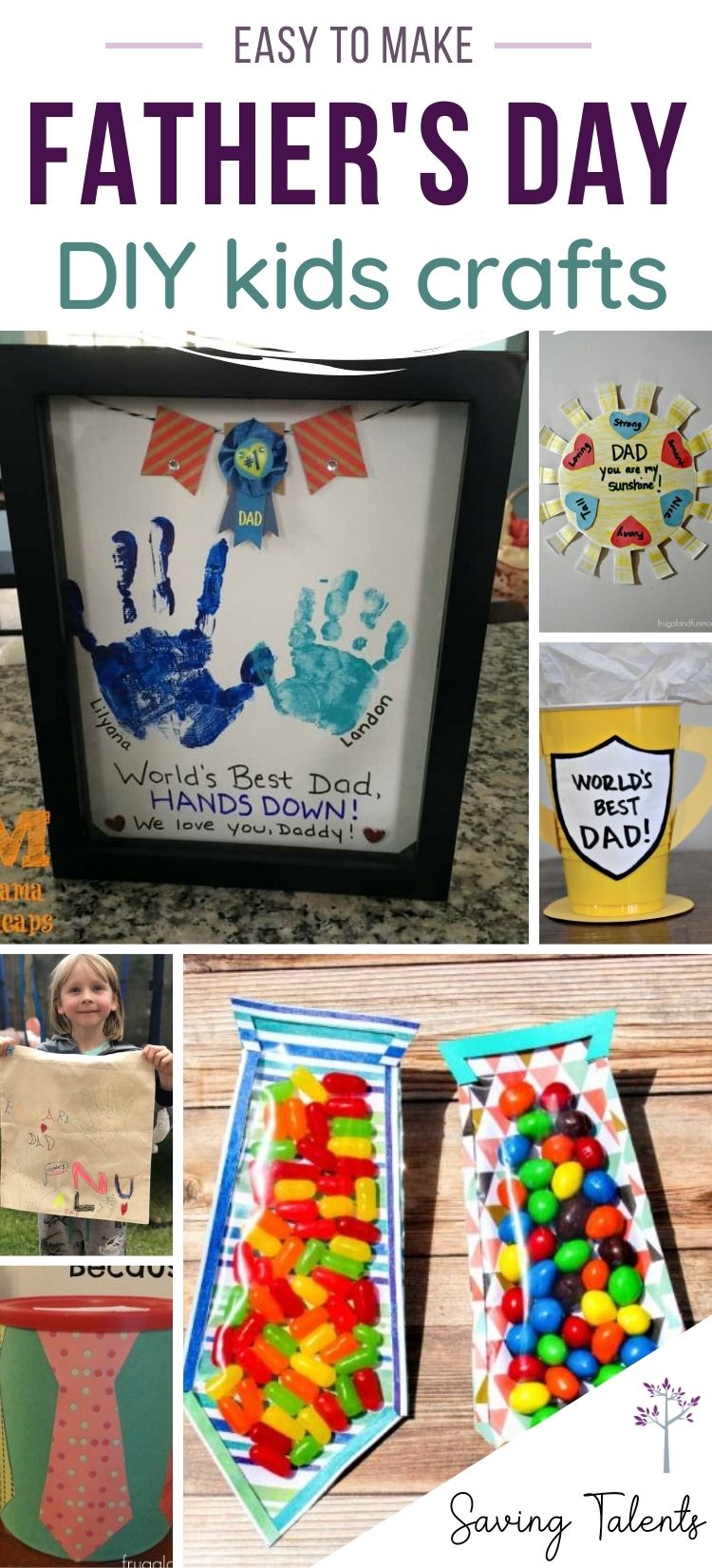21 DIY Father's Day Crafts Kids Can Make as Gifts - Saving Talents
