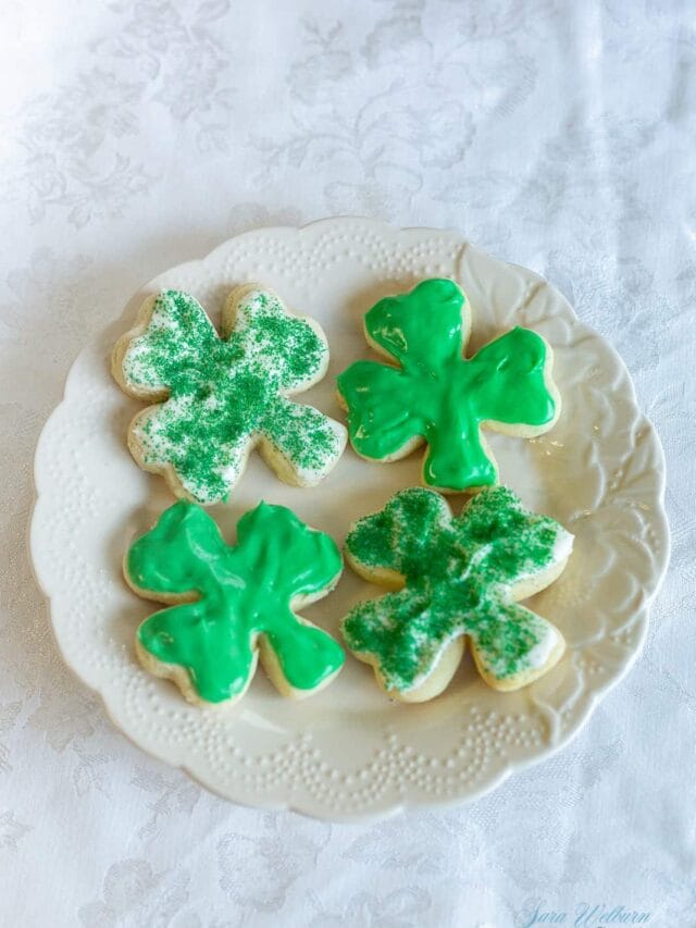 St. Patrick's Day Sour Cream Sugar Cookies with Cream Cheese Frosting
