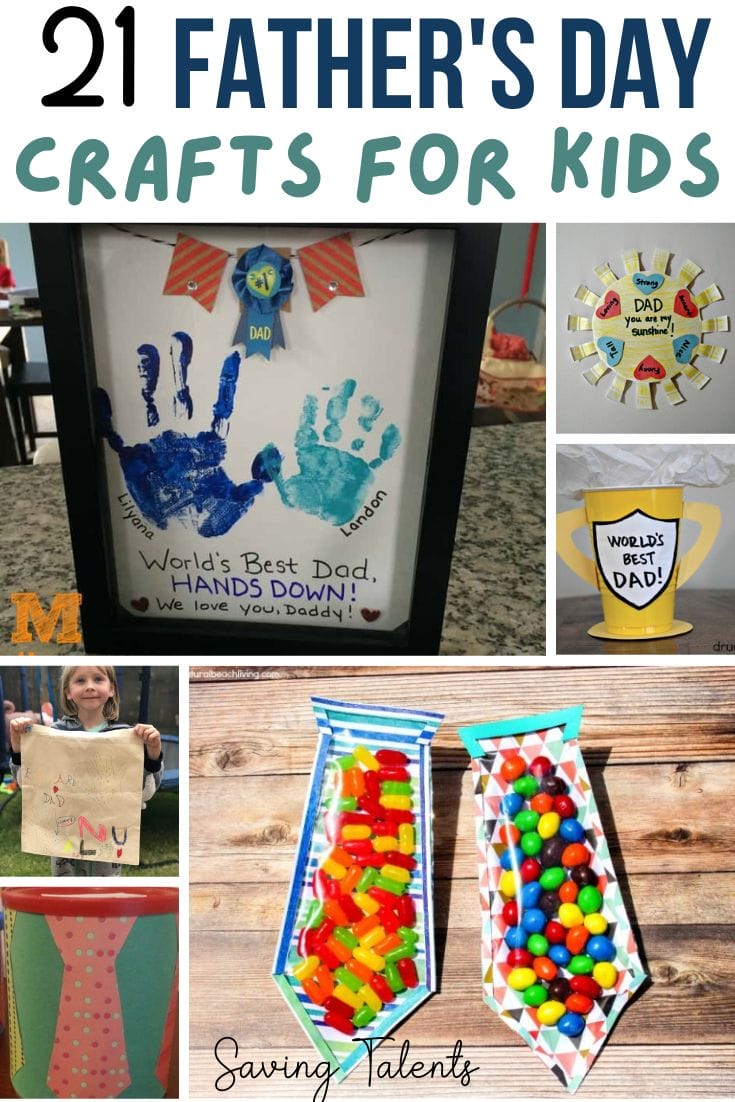 21 DIY Father's Day Crafts Kids Can Make as Gifts - Saving Talents