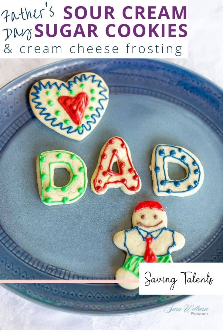 DroolWorthy Father's Day Sugar Cookies with Cream Cheese Frosting