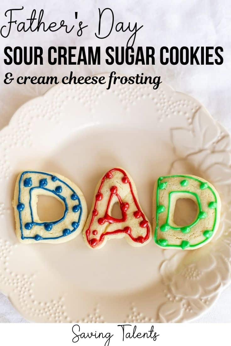 DroolWorthy Father's Day Sugar Cookies with Cream Cheese Frosting