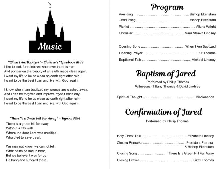 Free Printable Baptism Program