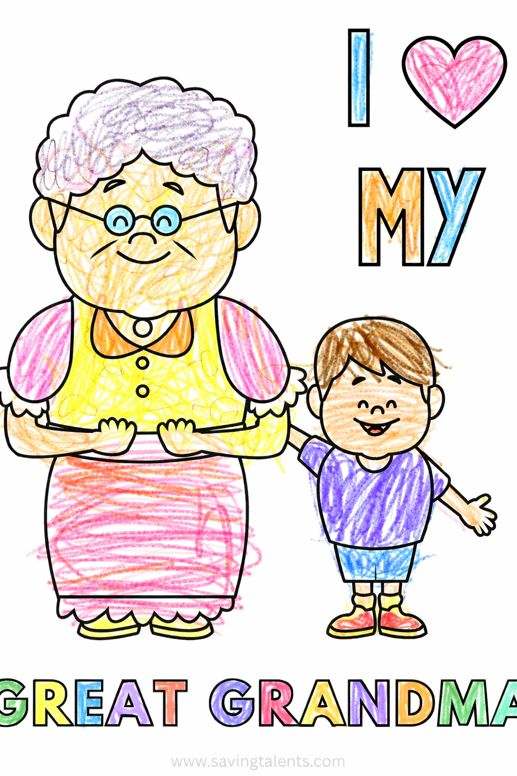 Free Printable Great Grandma Coloring Pages - Saving Talents