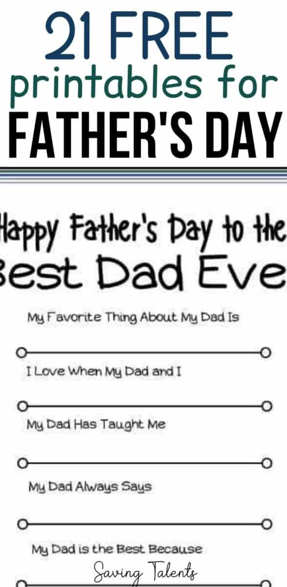 Free Father's Day Printables for Kids you can use right now