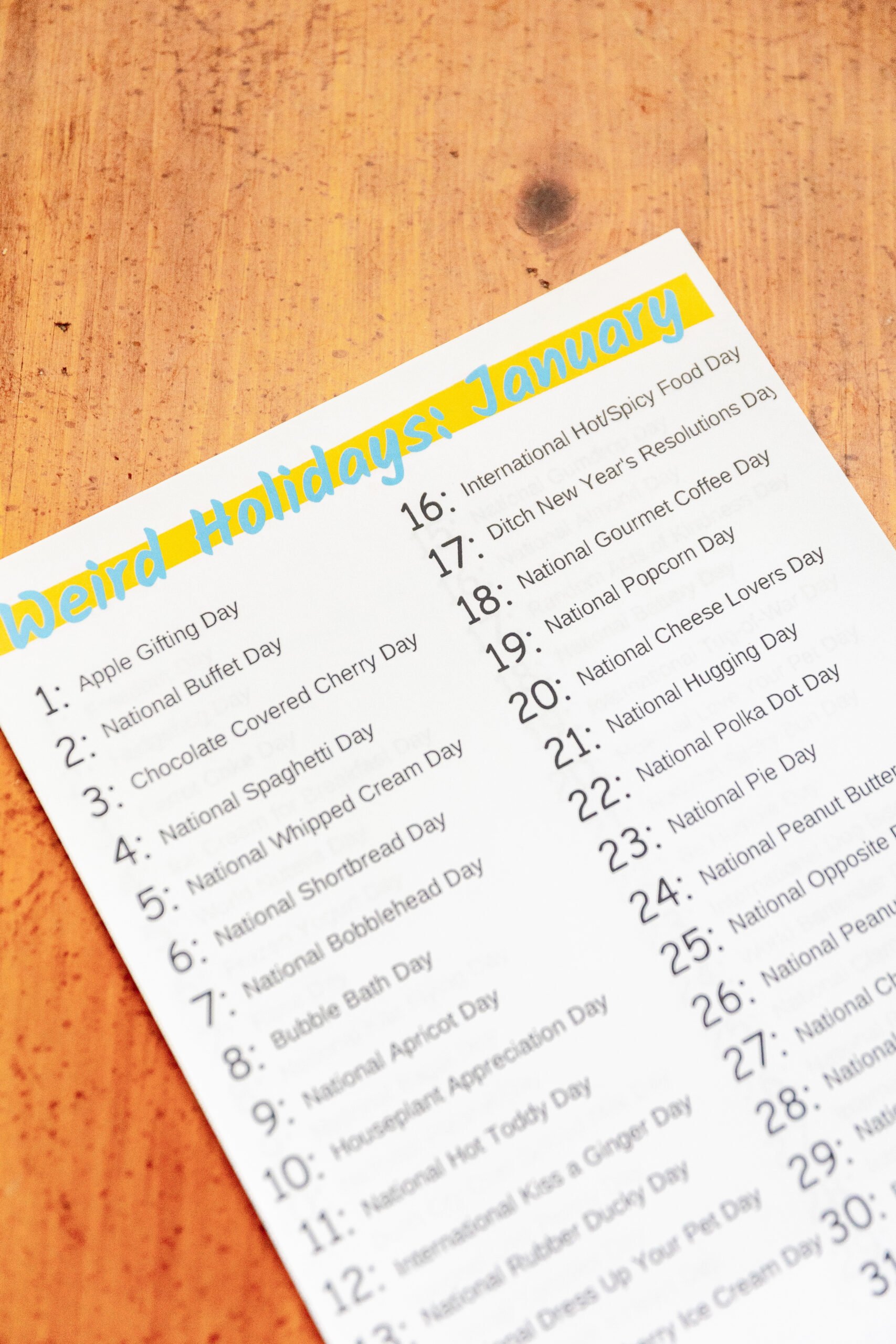 Strange, Quirky & Weird Holidays Calendar You Never Knew Existed! - Saving Talents